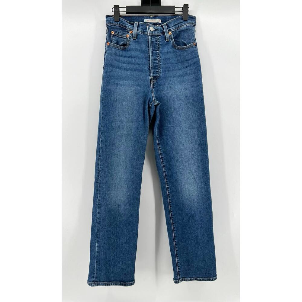 Levi's Ribcage Straight Jeans High Rise Medium Wash Stretch Women's Size 29
